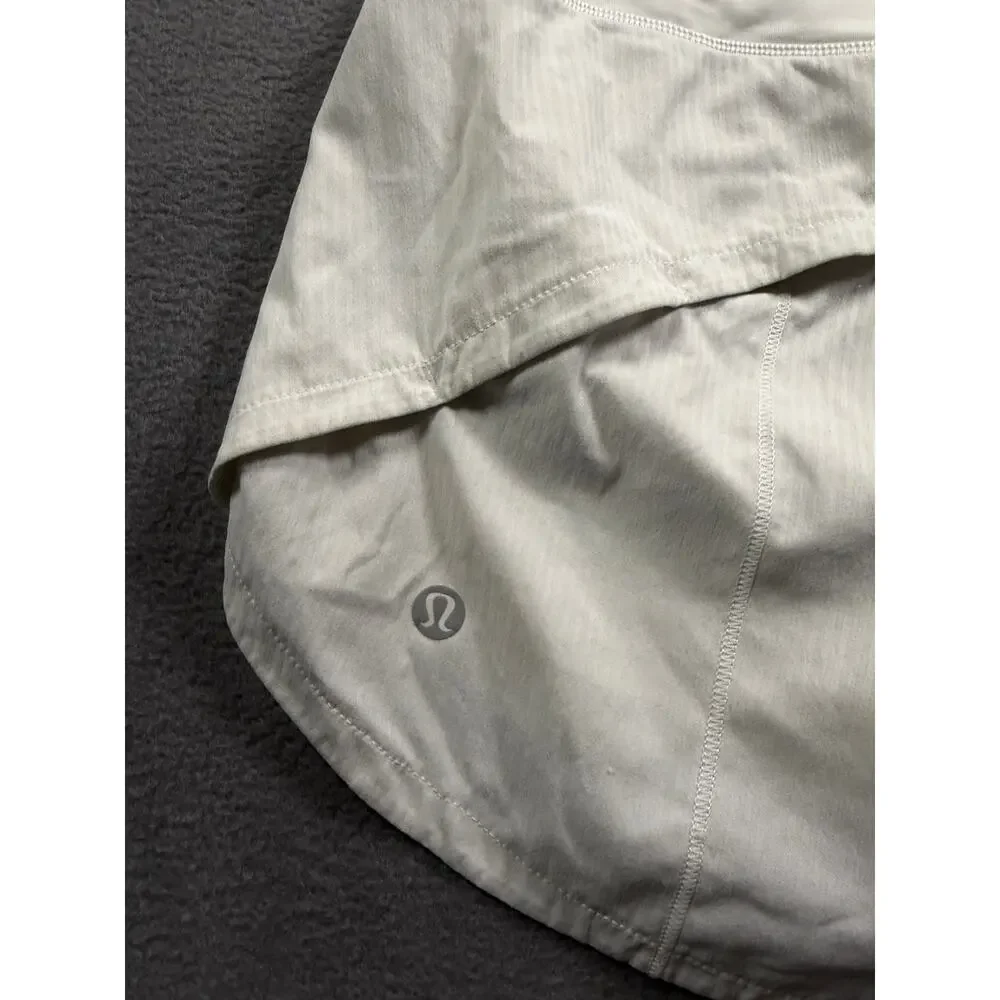 Lululemon Speed Up Low Rise Running Shorts White Lined Athletic Womens Size 6